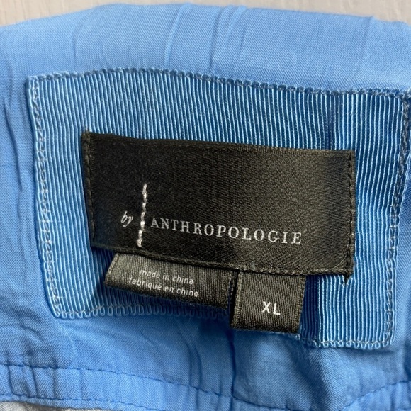 Anthropologie Blue Parachute Printed Tie Dye Flowy Hankerchief Hem Dress XL - Picture 9 of 10